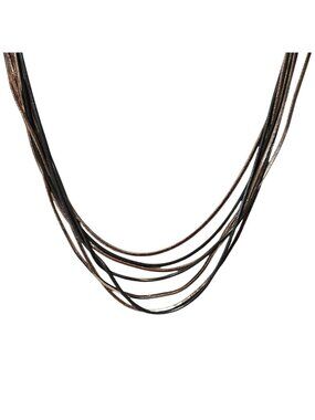 Elegant Snake Chain Necklace Multi-Strand Rose Gold Tone Black Fashion Jewelry
